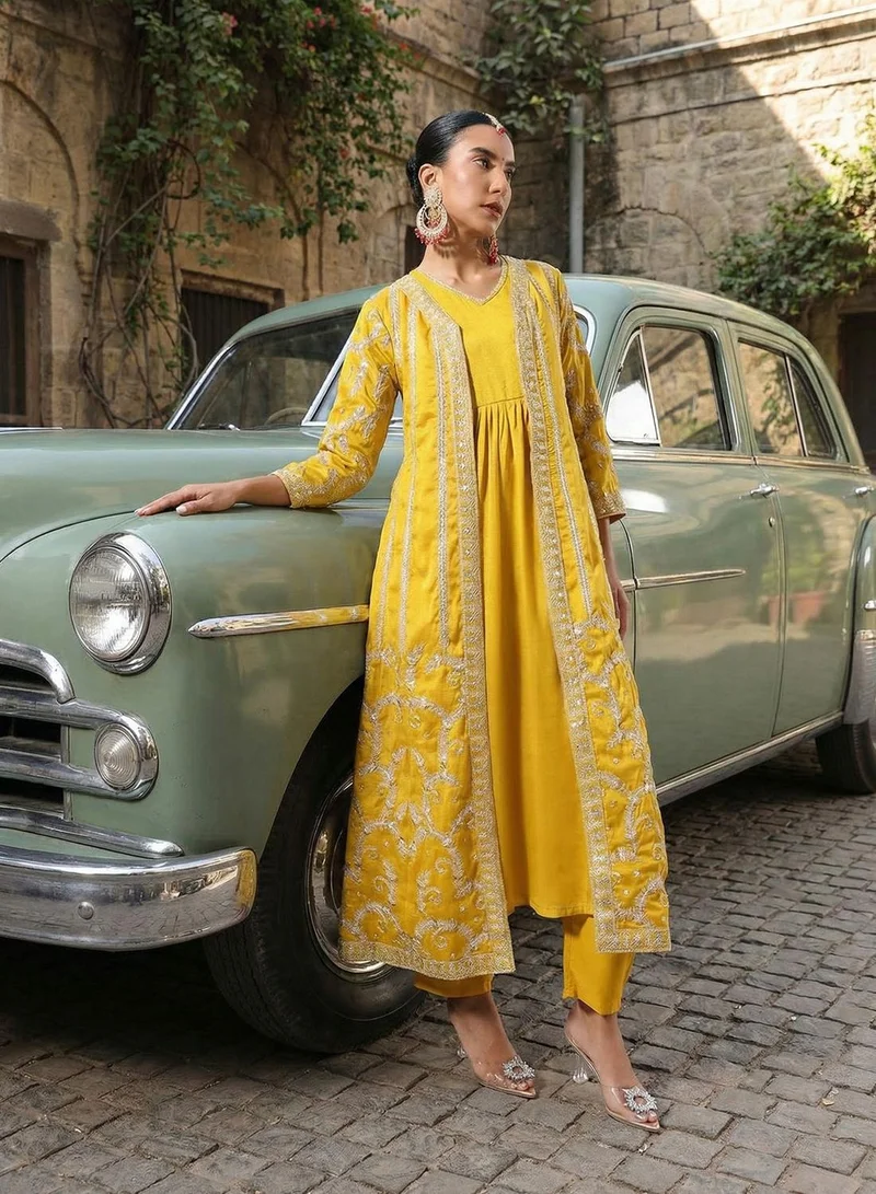 Rich Yellow A Line Dresses